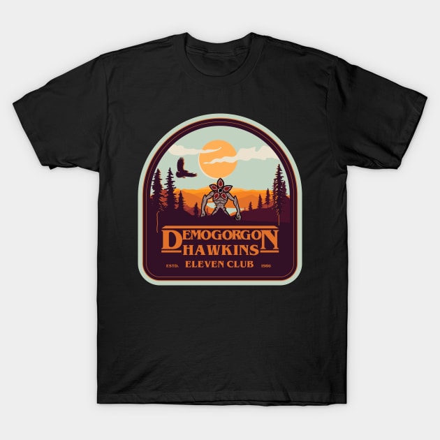 Stranger Things: Demogorgon Hawkins - Eleven Club 1986 T-Shirt by spaceranger